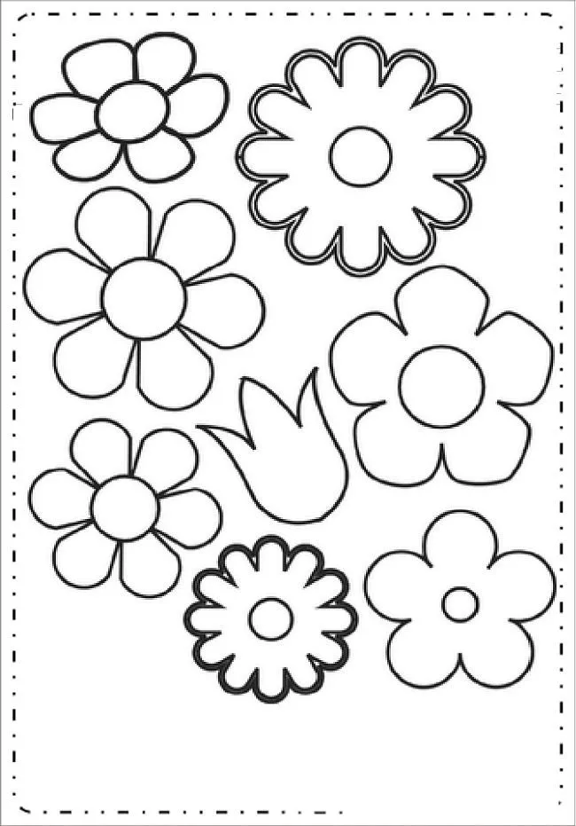 Moldes de Flores para Imprimir → Pequenas, de EVA, Feltro | Patrones de  flores de fieltro, Flores para imprimir, Flores moldes