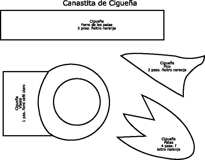 Moldes fofucha cigueña - Imagui