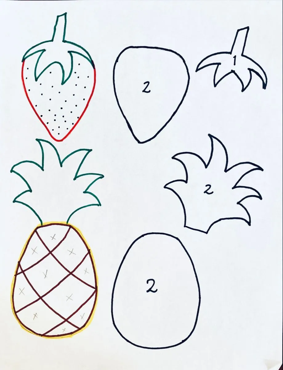 Moldes fruta de fieltro 2 | Fruta de fieltro, Cartones de bingo, Moldes