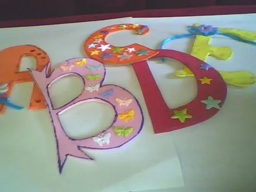 Letras decoradas para baby shower - Imagui