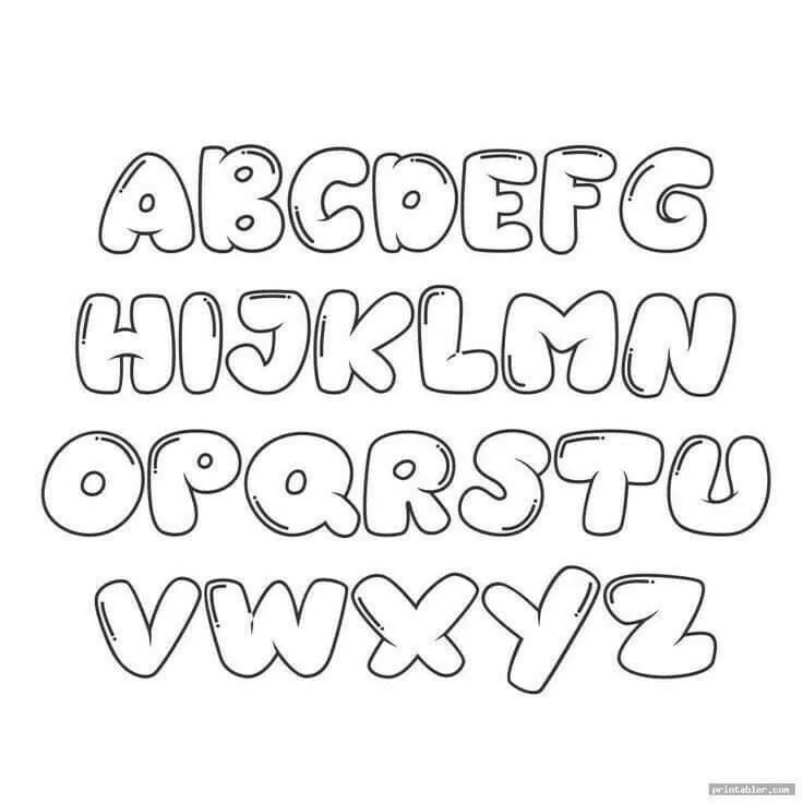 Moldes de letras bonitas para imprimir para crear manualidades. | Lettering  fonts, Bubble letter fonts, Lettering styles alphabet