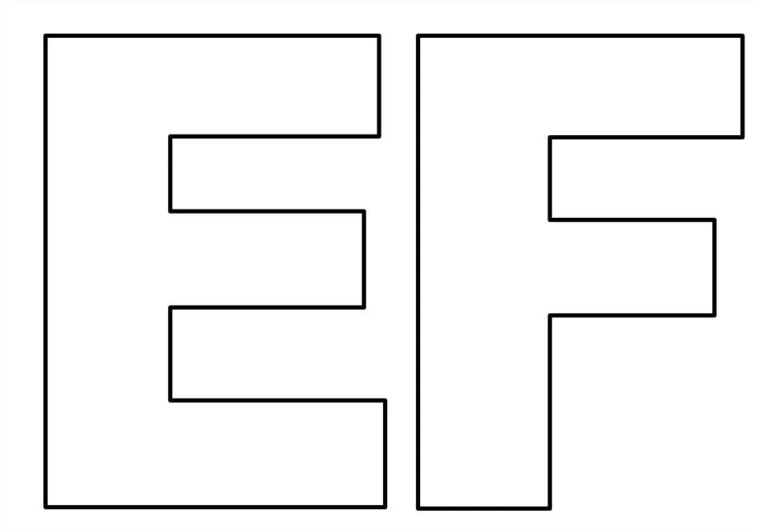 Moldes de letras do Alfabeto para imprimir em tamanho grande - E F ...