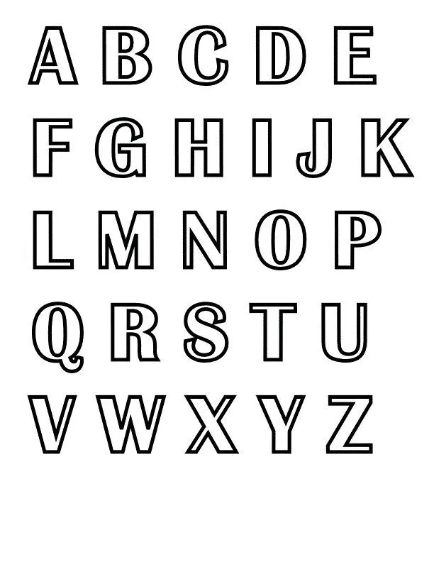 moldes de letras grandes para imprimir recortar | Alfabeto para colorir,  Letras do alfabeto para impressão, Letras do alfabeto