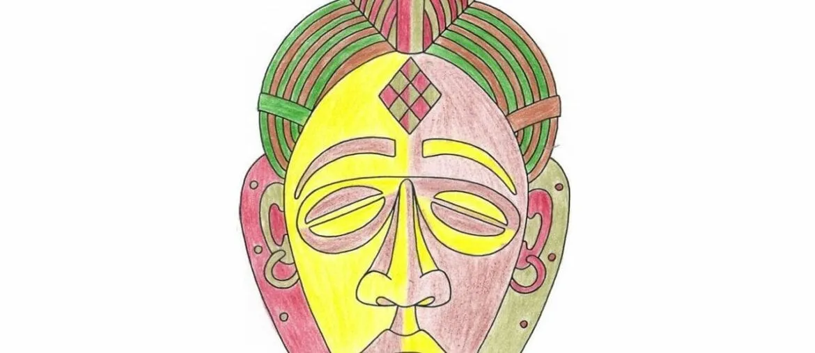 Moldes de máscaras africanas para colorir
