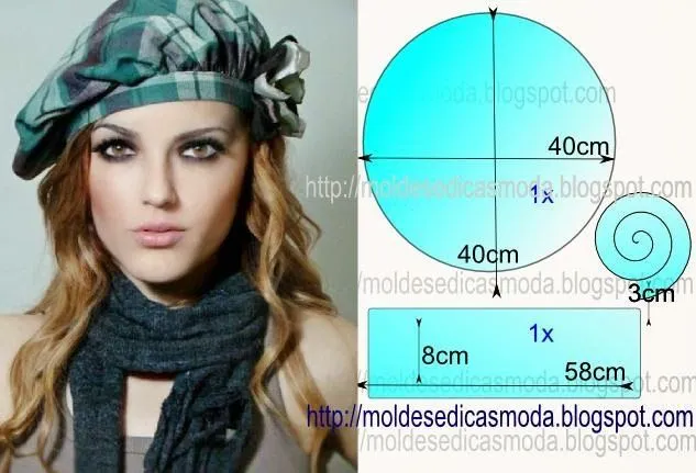Moldes Moda por Medida: BOINA FEMININA-2 | Sewing ideas ...