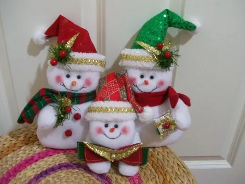 Moldes de muñecos de nieve en fieltro - Imagui