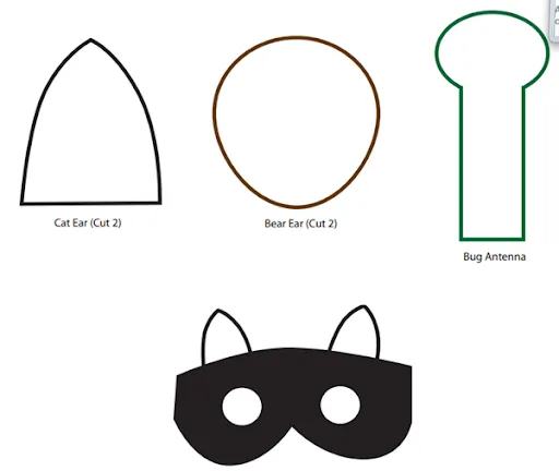 Moldes de orejas para imprimir y hacer mascaras, gato, osos ... Moldes de orejas para imprimir y hacer mascaras, gato, osos ...