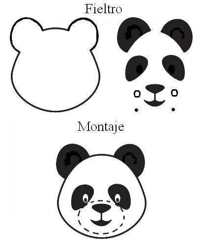 Moldes de osos panda en foami - Imagui