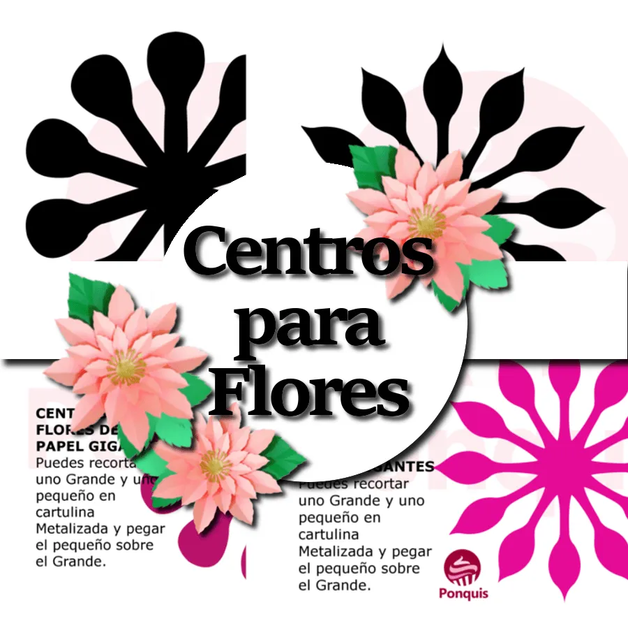 Moldes en PDF de Centros para Flores de Papel Gigantes | Tienda Online  Ponquis