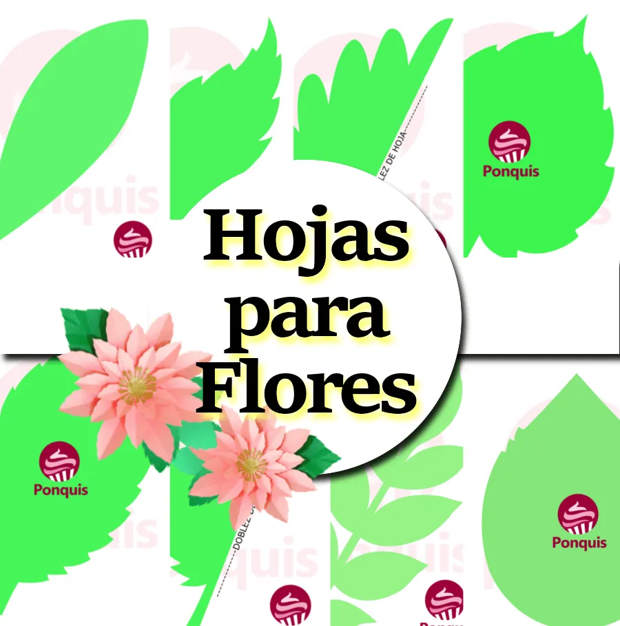 Moldes en PDF de Hojas para Flores Gigantes | Tienda Online Ponquis