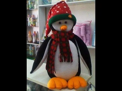 Moldes para realizar un Pingüino navideño - YouTube