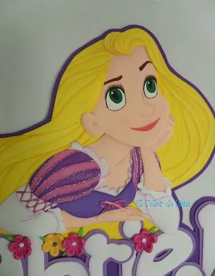El Taller de Nana: Nombre con Aplique de Rapunzel El Taller de Nana: Nombre con Aplique de Rapunzel