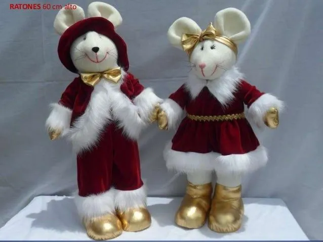 Moldes de ratones navideños en fieltro - Imagui