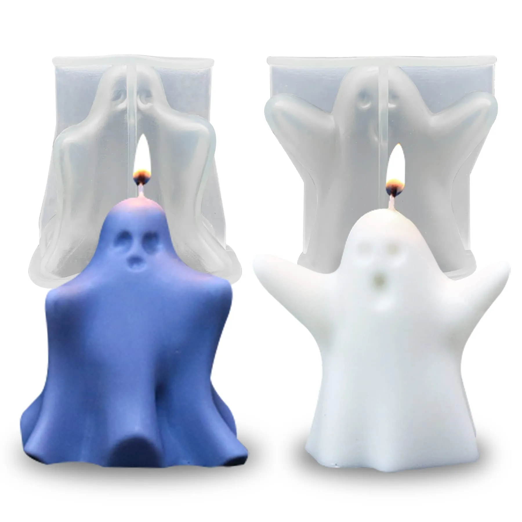 2 moldes de silicona para velas fantasmas de Halloween para manualidades de  aromaterapia, velas de cera y arcilla polimérica : Amazon.com.mx: Hogar y  Cocina