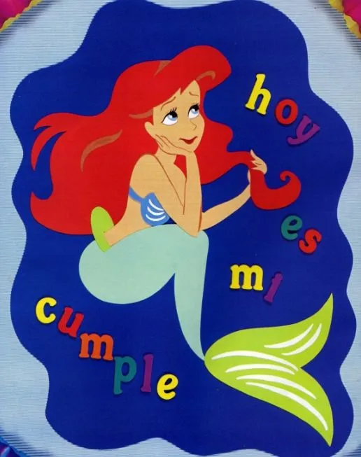 Cartel de cumpleaños de la Sirenita en Manualidades con Foami ...