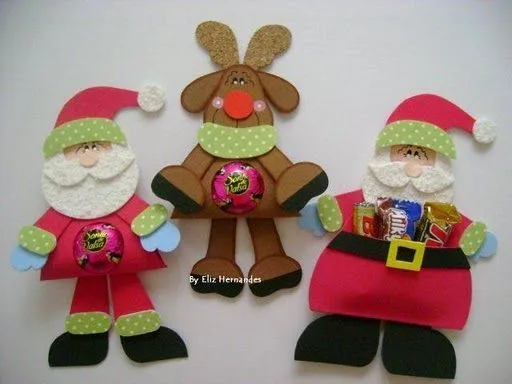 Moldes de souvenirs porta dulces de Navidad Papa Noel y reno en ...