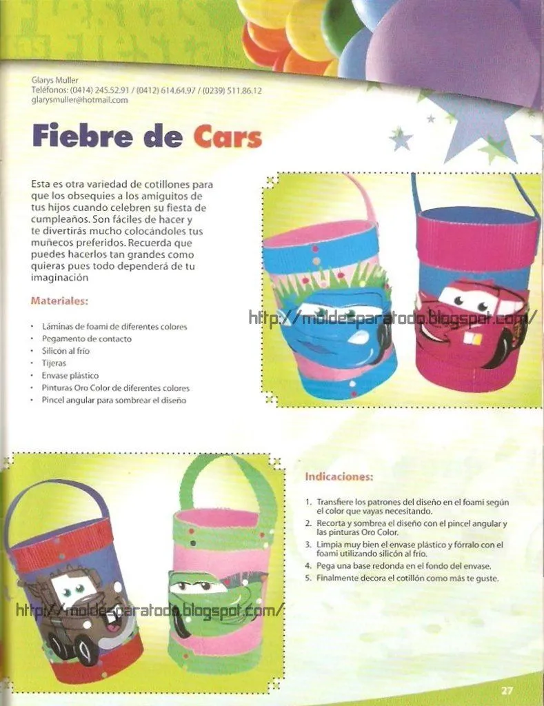 Moldes para Todo: - Dulcero de Cars y amigos - Moldes para Todo: - Dulcero de Cars y amigos -
