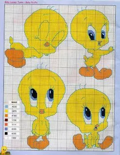 Moldes para Todo: ** Gráficos de Piolín baby - Punto de Cruz ** Moldes para Todo: ** Gráficos de Piolín baby - Punto de Cruz **