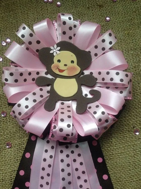 Mommy-To-be Baby Shower Monkey for a girl. This baby shower ...