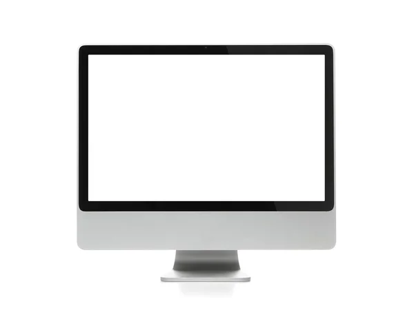 monitor de la computadora en blanco con trazado de recorte — Foto ...