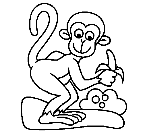 Monkey coloring page - Coloringcrew.com