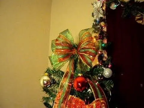 Como Hacer Moño Navideño, para el arbol de Navidad. - YouTube