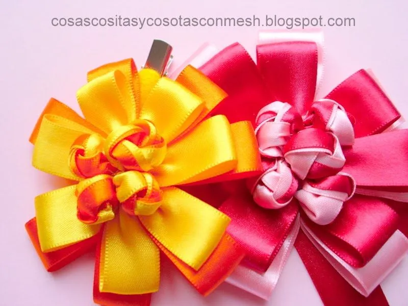 Moños de listón para el cabello paso a paso : cositasconmesh Moños de listón para el cabello paso a paso : cositasconmesh