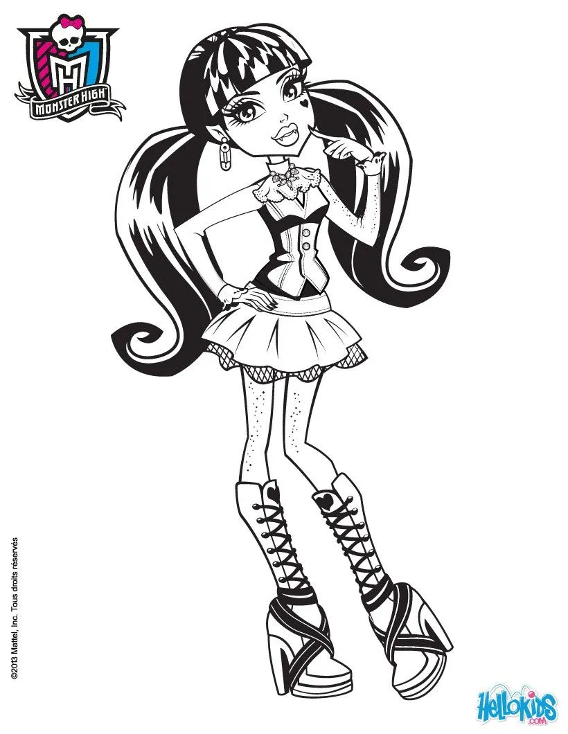 MONSTER HIGH coloring pages : 63 online toy dolls printables for girls