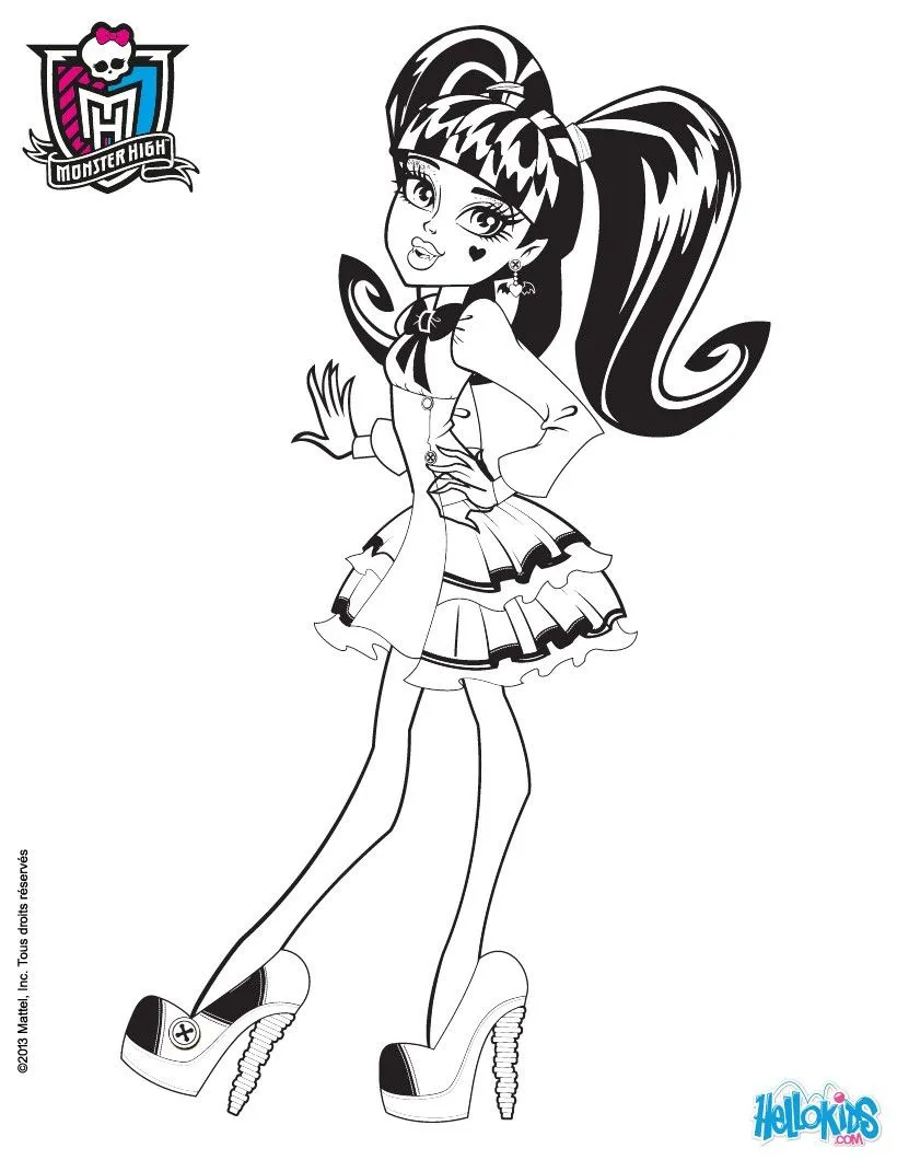 MONSTER HIGH coloring pages - Draculaura's wedges