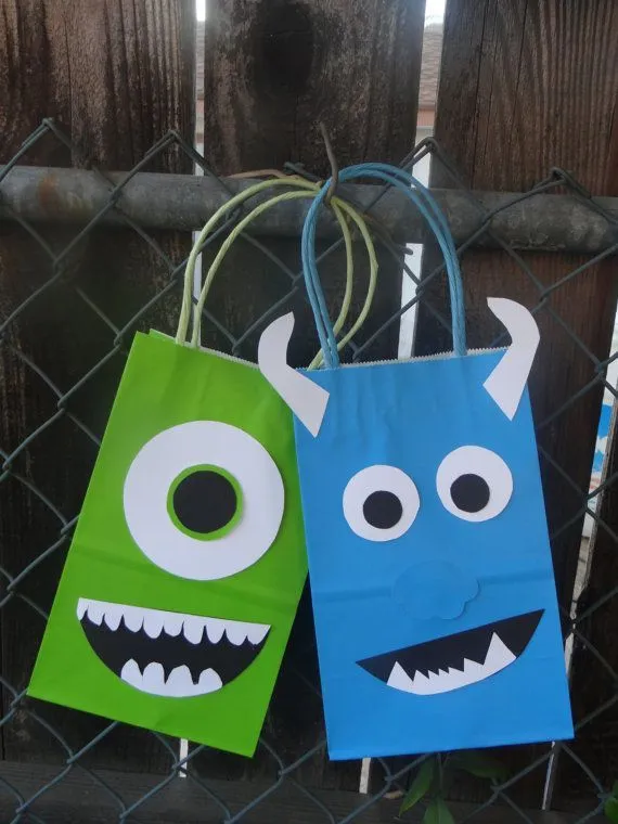 colorful party favor bags!!!! monsters inc university theme party ...