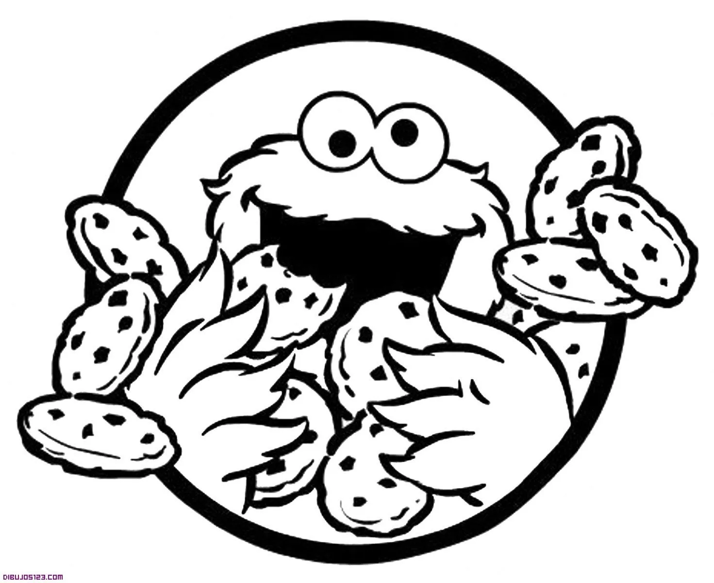 Dibujo del monstruo come galletas - Imagui