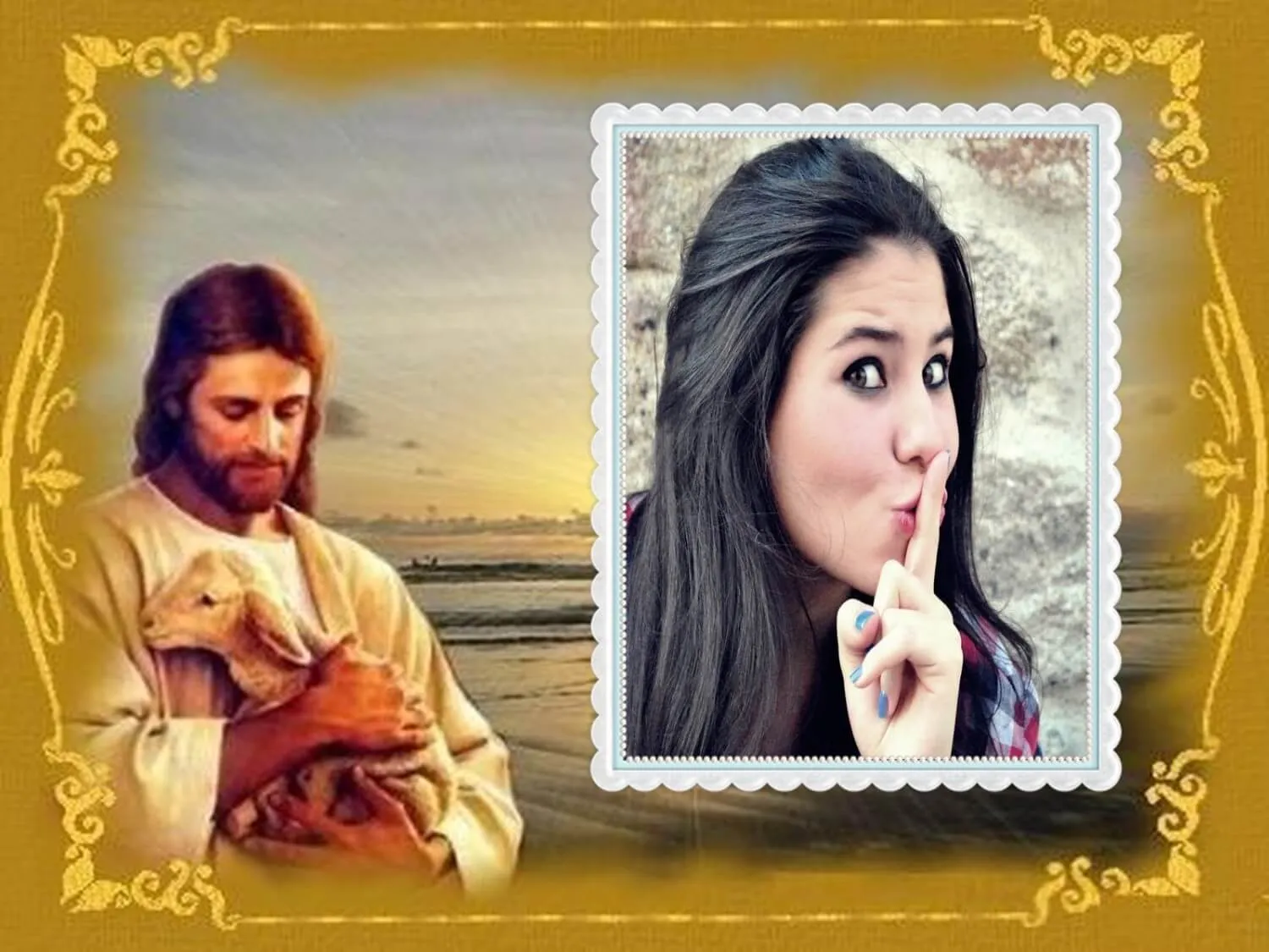 Montagem de fotos | Religiosos | Jesus Cristo Moldura Montagem de fotos | Religiosos | Jesus Cristo Moldura