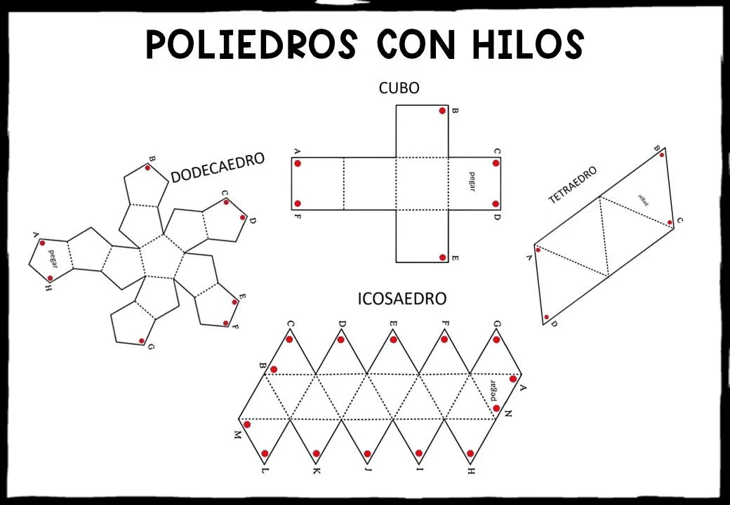 Montamos poliedros con hilos DEL DESARROLLO AL 3D