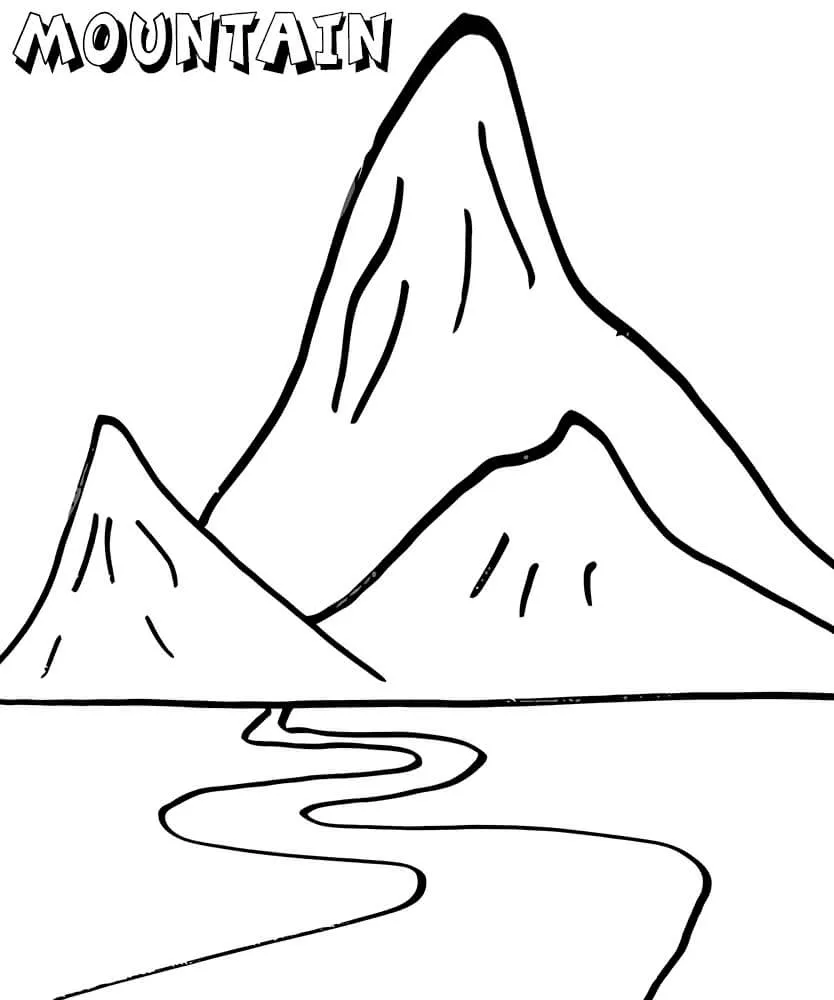 Tres Montañas para colorear, imprimir e dibujar – Dibujos-Colorear.Com