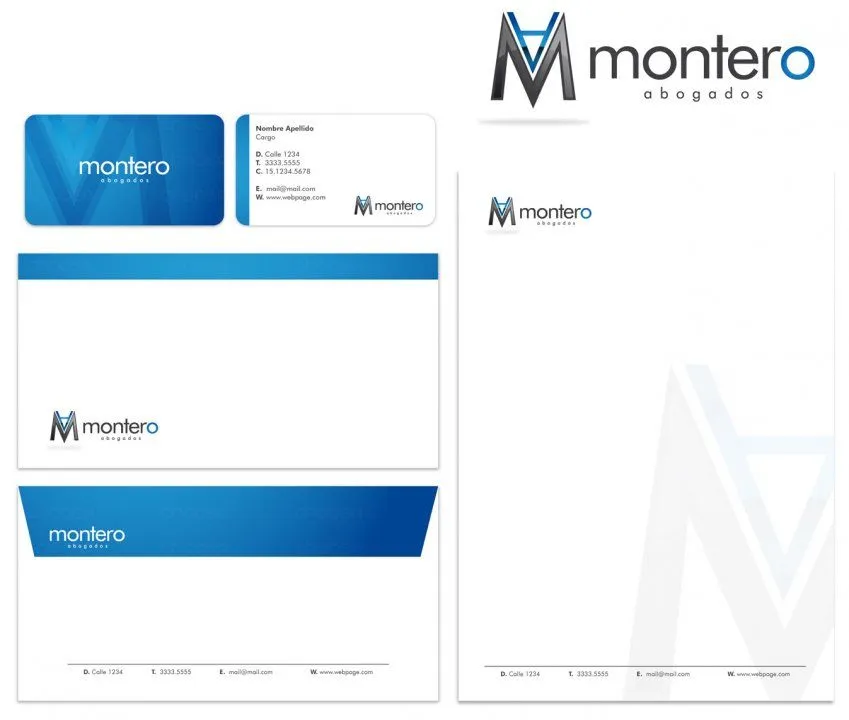 Montero Abogados / Logo + Tarjeta + Sobre + membrete ( Montero Abogados / Logo + Tarjeta + Sobre + membrete (