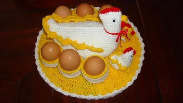 Mossita Bella Crochet y Tejido ": Patrón de gallina porta huevos a ...