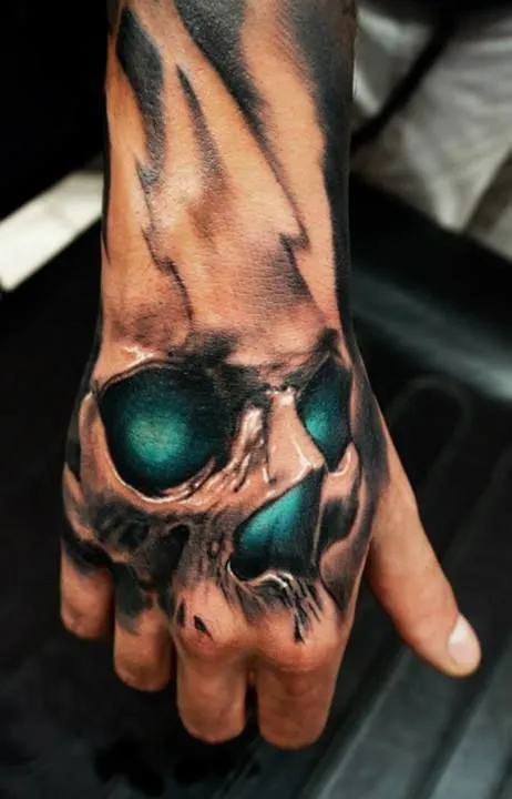 Most Stunning Hand Tattoos 2013 | Skull Tattoos, Skull and Emeralds