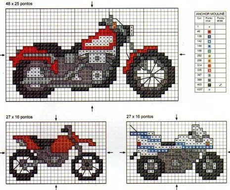 Graficos de motos en punto de cruz - Imagui