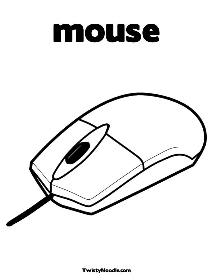 mouse computadora Colouring Pages