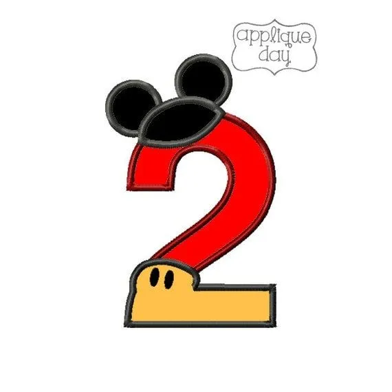Mouse 2 Year Old Birthday Digital Applique Design por AppliqueDay