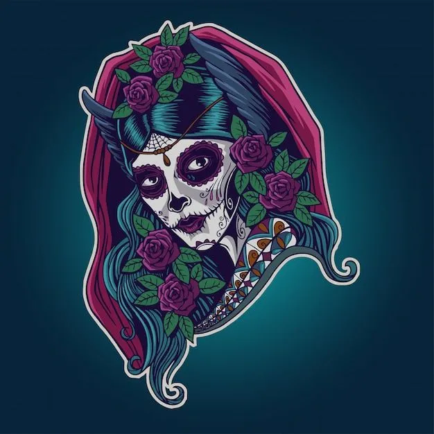 Dia de los muertos. ilustración de catrina mexicana | Vector Premium