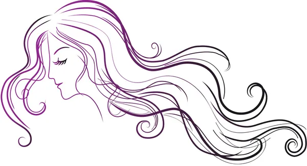 mujer con cabello rizado, vector — Vector stock © Sandylevtov #9451538