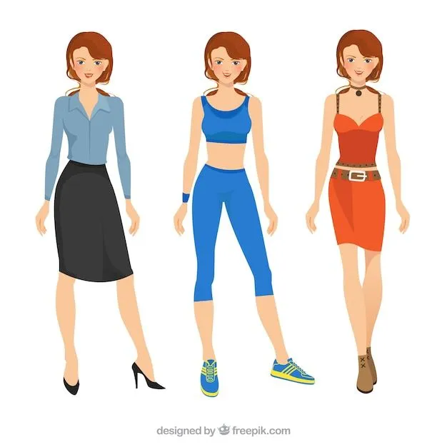 Mujer con ropa diferente | Descargar Vectores gratis