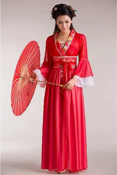 Mujeres de hadas princesa antigua Hanfu Chinese Folk Dance traje ...