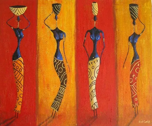 mujeres masai,oleo y relieve sobre lienzo - El fotolog de Rigoca