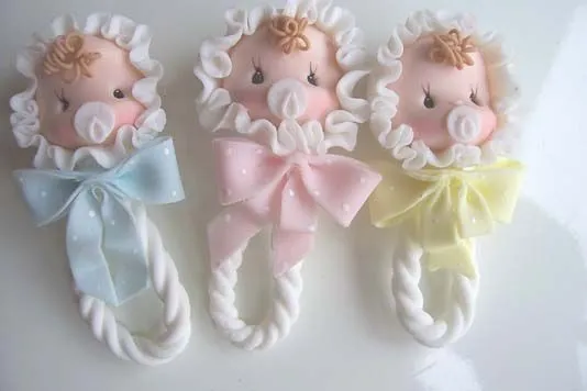 Multinotas: Recuerdos de porcelana en frio para Baby Shower