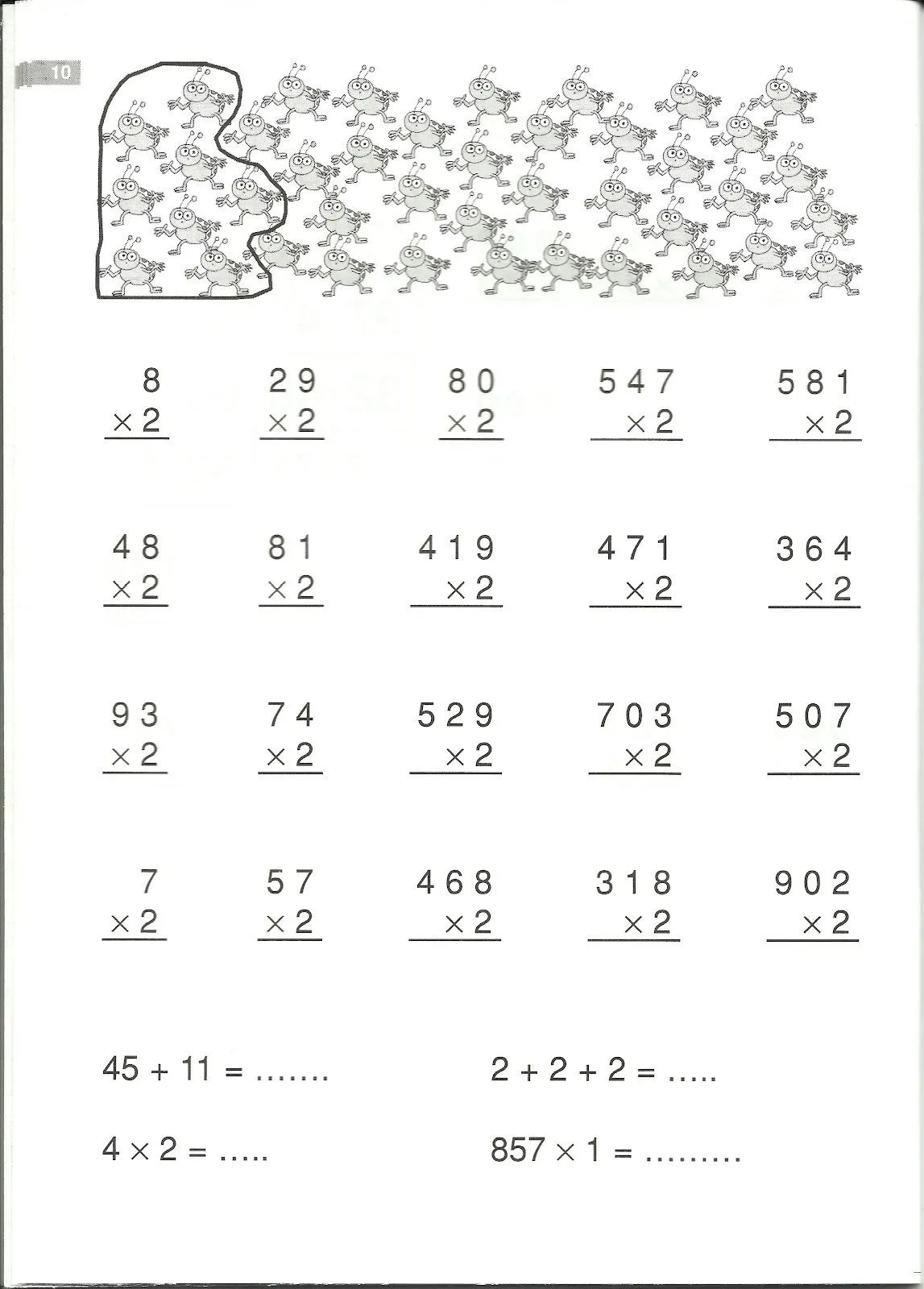 Multiplicación de un número de varias cifras por una sola cifra ...