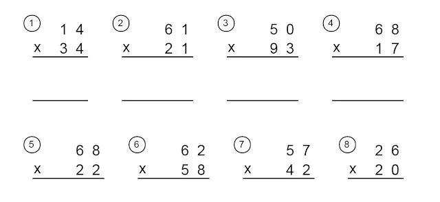 Multiplicaciones para imprimir de tres cifras - Imagui