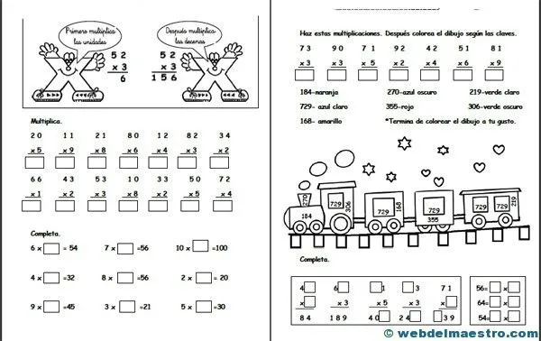 Multiplicaciones para niños - Web del maestro