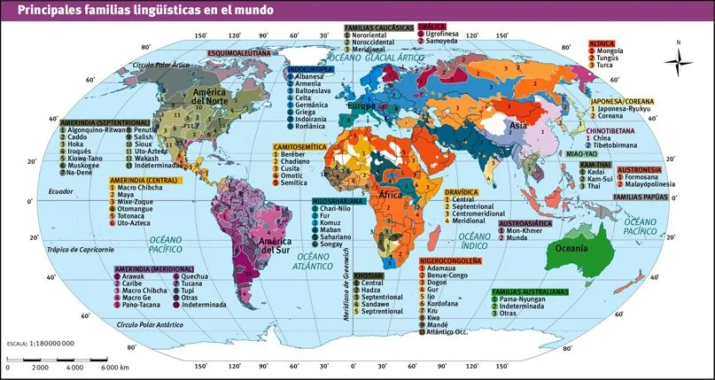 Mundo familias lingüísticas - MAPA VECTORIAL EDITABLE EPS FREEHAND ...